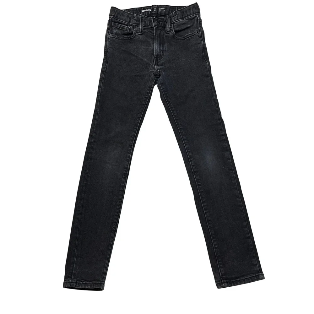 Old Navy Jeans Boys 10 Slim Black Built-In Flex Skinny Denim Pants 723742-00